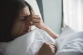 Asian woman having a cold. Royalty Free Stock Photo