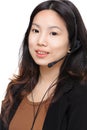 Asian woman with headset