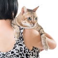 Asian woman hold her cat