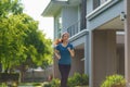 Asian woman are jogging in the neighborhood for daily health and well being, both physical and mental and simple antidote to daily