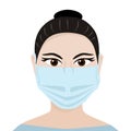 Asian woman in medical mask, portrait. China virus epidemic - concept