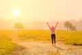 Asian women with morning exercises yoga postures