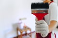 Asian woman painter painting Job in room Royalty Free Stock Photo