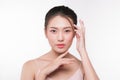 Asian woman portrait with perfect fresh clean skin. Facial treat