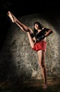 Asian Woman Practising Muay Thai Boxing