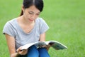 Asian woman reading book Royalty Free Stock Photo