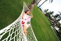 Asian woman relax at beach