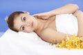 Asian woman relaxes at the spa Royalty Free Stock Photo