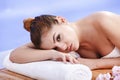 Asian woman relaxes at the spa Royalty Free Stock Photo