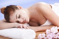 Asian woman relaxes at the spa Royalty Free Stock Photo