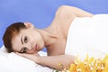 Asian woman relaxes at the spa Royalty Free Stock Photo