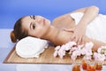 Asian woman relaxes at the spa Royalty Free Stock Photo