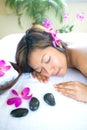 Asian woman restful in spa Royalty Free Stock Photo