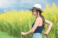 Asian woman riding bicycle Royalty Free Stock Photo