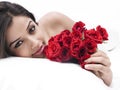 Asian woman with roses Royalty Free Stock Photo