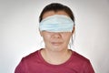 Asian woman sample to wear a wrong position mask