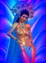 Asian woman with body,posing. Beautiful face, cosmetics, diamonds and jewelry Royalty Free Stock Photo