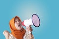 Asian woman Shouting with Megaphone Royalty Free Stock Photo