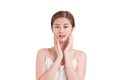 Asian woman skin care image on isolate background