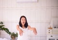 Asian woman sleepwalker with somnambulism sleep and walking in bedroom