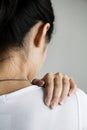 Asian woman suffering back pain Royalty Free Stock Photo