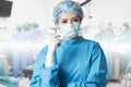 Asian woman surgeon in operation room