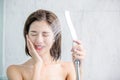 Asian woman take a shower Royalty Free Stock Photo