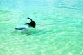 Asian woman or Tourist snorkeling on Andaman Sea, Thailand