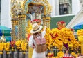 Asian woman travel in erawan shrine Bangkok city Royalty Free Stock Photo