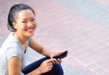 Asian woman use cellphone Royalty Free Stock Photo