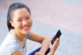 Asian woman use cellphone Royalty Free Stock Photo