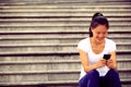 Asian woman use cellphone Royalty Free Stock Photo