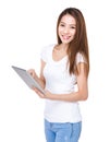 Asian woman use tablet Royalty Free Stock Photo