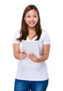 Asian woman use tablet Royalty Free Stock Photo
