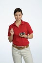 Asian woman using a PDA Royalty Free Stock Photo