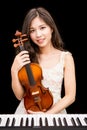 Asian woman and violin