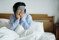 An asian woman waking up Royalty Free Stock Photo