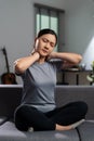 Asian woman was sick with body pain Royalty Free Stock Photo