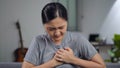 Asian woman was sick with chest pain Royalty Free Stock Photo