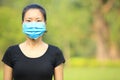 Asian woman wear face mask in city Royalty Free Stock Photo