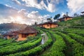 Asian woman wearing chinese traditional dress at Ban rak thai village in mae hong son province, Thailand Royalty Free Stock Photo