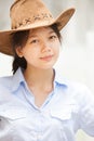 Asian woman wearing a hat