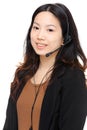 Asian woman wearing headset Royalty Free Stock Photo