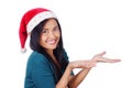 Woman Wearing Santa Hat