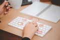 Asian woman is working via social media,Checking messages and news from online communications Royalty Free Stock Photo