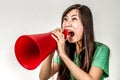 Asian woman yelling Royalty Free Stock Photo