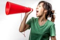 Asian woman yelling Royalty Free Stock Photo