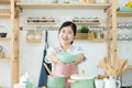 Asian women cooking in the kitchen Royalty Free Stock Photo