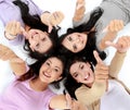 Asian women relaxing smiling lying on the floor Royalty Free Stock Photo