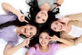 Asian women relaxing smiling lying on the floor Royalty Free Stock Photo